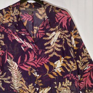 Designs & Co Lane Bryant, Floral Button Up Shirt, 18/20